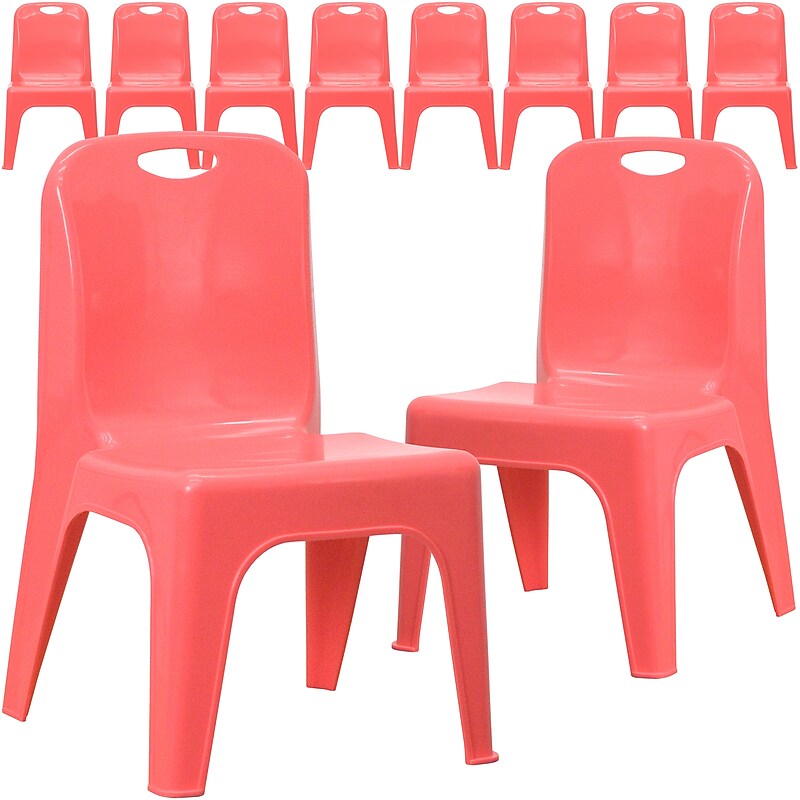 Flash Furniture Plastic Kids Stackable Chair, Red, 10-Pieces (10YUYCX011RED) image 1
