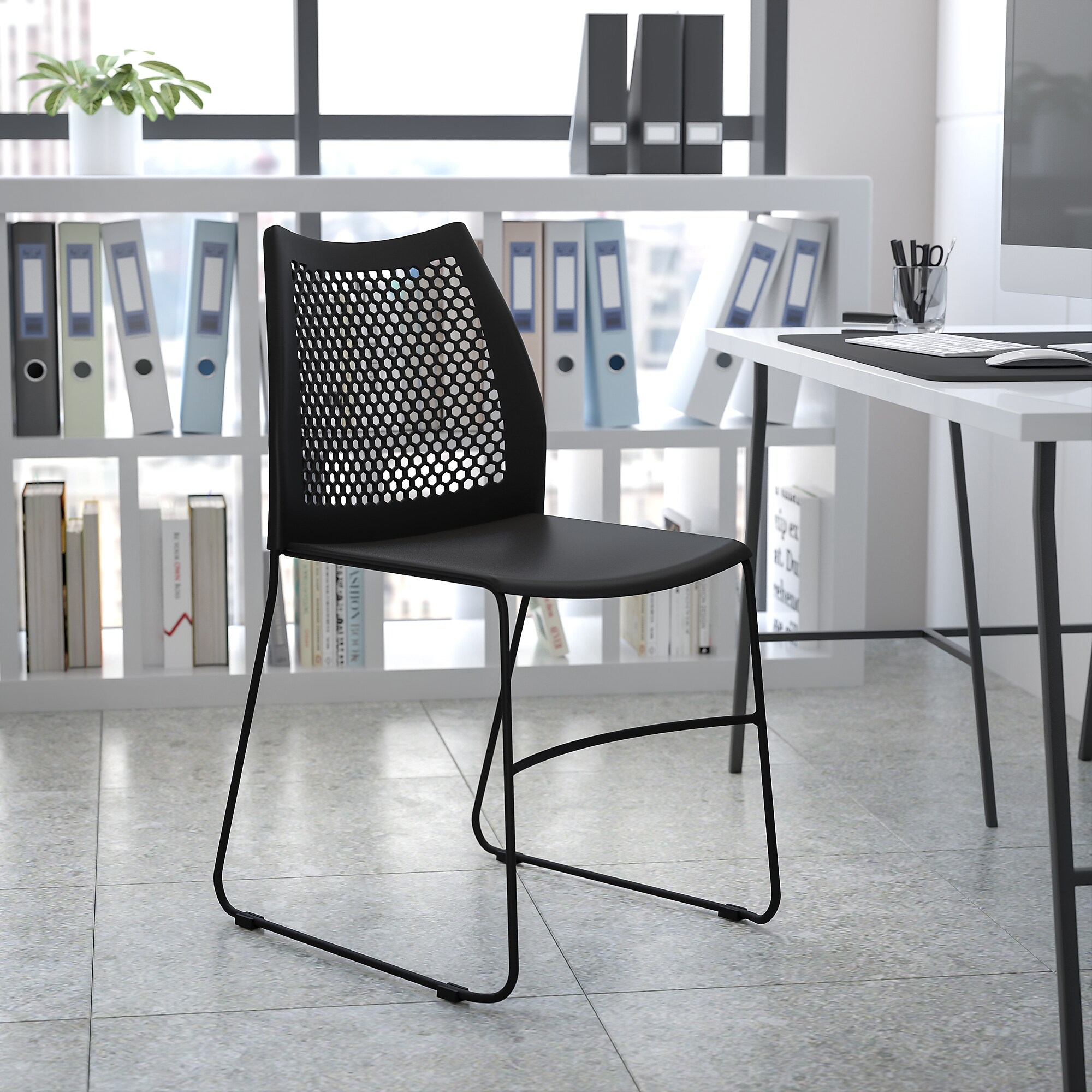 Flash Furniture HERCULES Plastic Stacking Chair, Navy/Gray (RUT498ANY) Sansujyuku sansujyuku.com