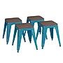 Flash Furniture Kai Industrial Metal Stackable Table Height Stool without Back, Teal, 4-Pieces/Pack (ETBT350318TLWD)~#|#~sp167072997_sc7