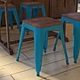 Flash Furniture Kai Industrial Metal Stackable Table Height Stool without Back, Teal, 4-Pieces/Pack (ETBT350318TLWD)~#|#~sp167073005_sc7