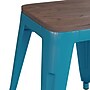 Flash Furniture Kai Industrial Metal Stackable Table Height Stool without Back, Teal, 4-Pieces/Pack (ETBT350318TLWD)~#|#~sp167073006_sc7