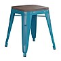 Flash Furniture Kai Industrial Metal Stackable Table Height Stool without Back, Teal, 4-Pieces/Pack (ETBT350318TLWD)~#|#~sp167073007_sc7
