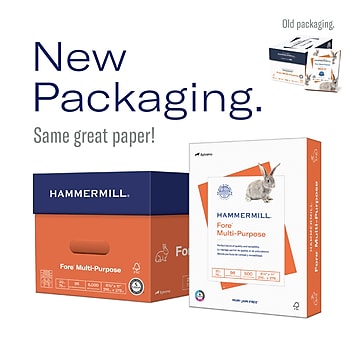 Hammermill Fore Multipurpose Paper, 8.5" x 11", 20 lbs., White, 5000 Sheets/Carton (103267)