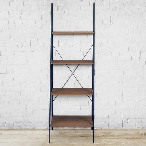 Niche Soho 4 Shelf 72"H Ladder Bookcase, Urban Walnut (NSBC7224UW