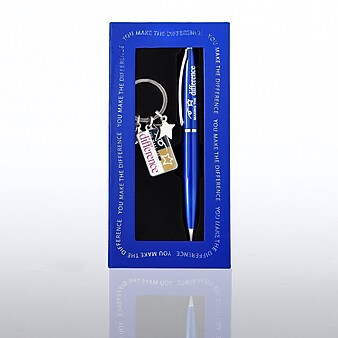 Baudville "You Make the Difference" Pen and Key Chain Gift Set, Blue (139017231)