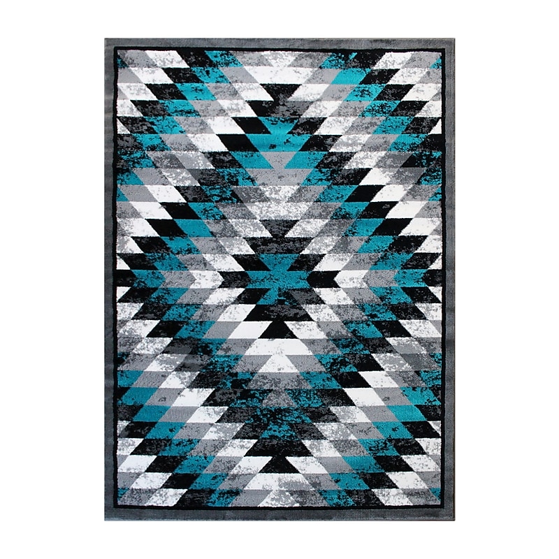 Flash Furniture Teagan Collection 8' x 10' Rectangle Area Rug, Machine Made, Olefin/Jute, Turquoise (OKRRG1106810TQ) image 1