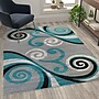 Flash Furniture Valli Collection 5' x 7' Rectangle Area Rug, Machine Made, Olefin/Jute, Turquoise (OKRRG110057TQ)~#|#~sp167253759_sc7