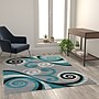 Flash Furniture Valli Collection 5' x 7' Rectangle Area Rug, Machine Made, Olefin/Jute, Turquoise (OKRRG110057TQ)~#|#~sp167253762_sc7