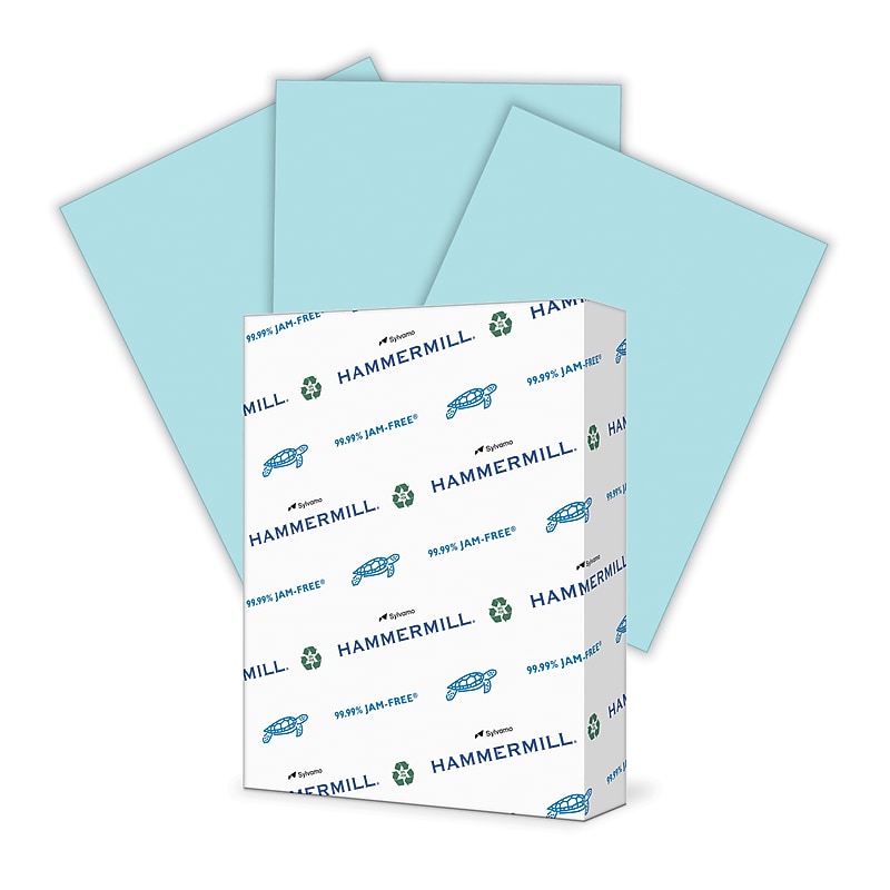 Hammermill Colors Multipurpose Paper, 20 lbs., 8.5" x 11", Blue, 500 Sheets/Ream (103309) image 1