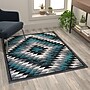 Flash Furniture Teagan Collection 4' x 5' Rectangle Area Rug, Machine Made, Olefin/Jute, Turquoise (OKRRG110645TQ)~#|#~sp167255608_sc7