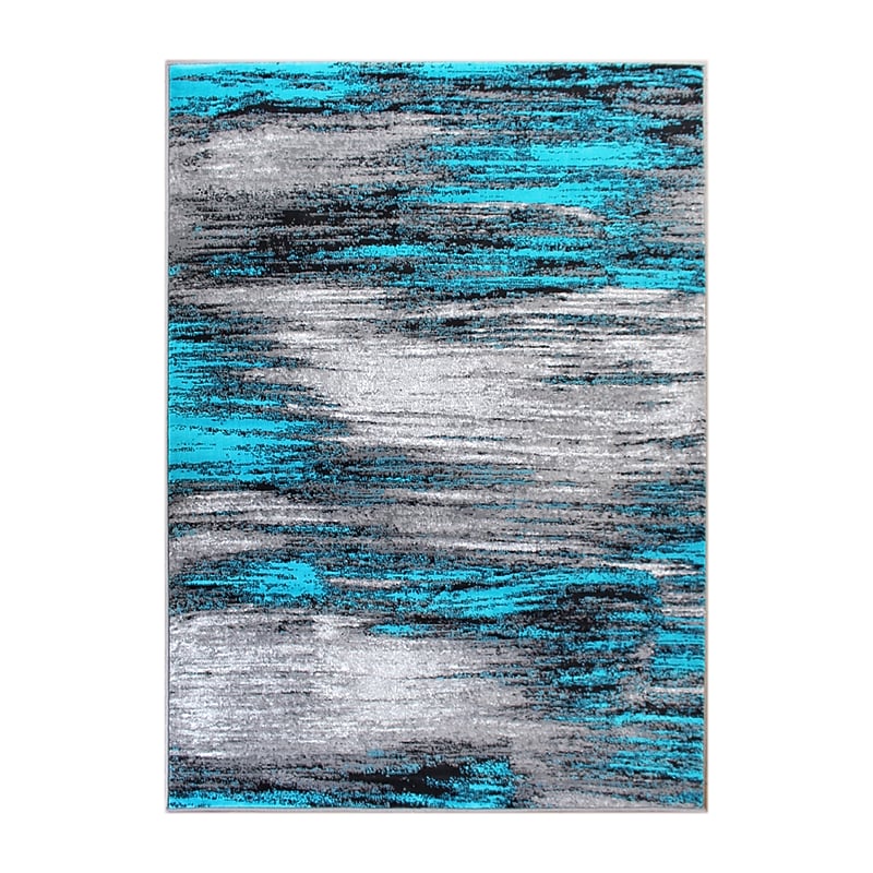 Flash Furniture Rylan Collection 6' x 9' Rectangular Area Rug, Machine Made, Olefin/Jute, Turquoise (ACDRG110069TQ) image 1