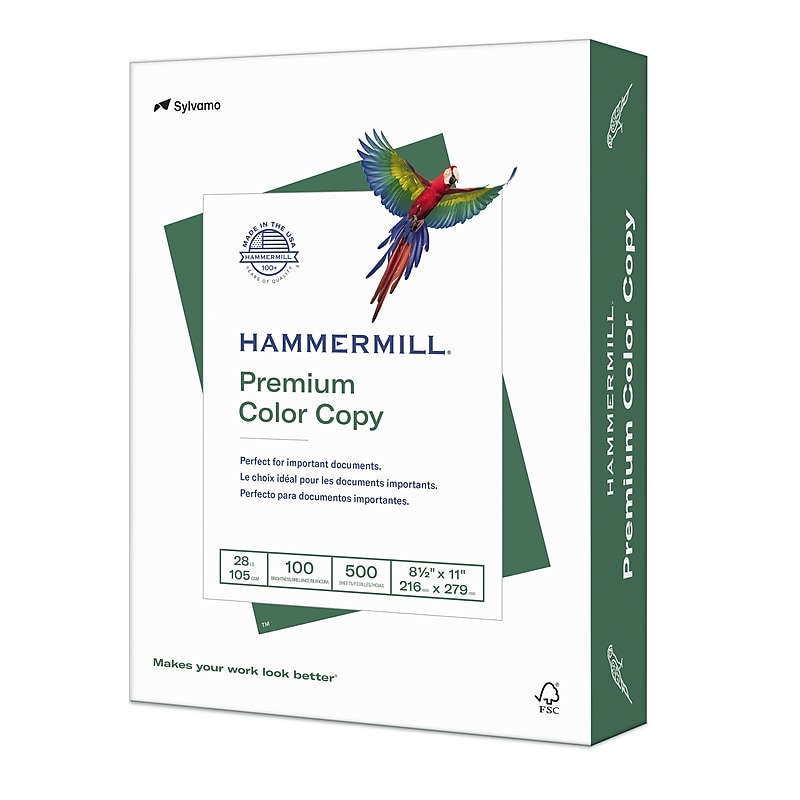 Hammermill Premium 8.5" x 11" Color Copy Paper, 28 lbs., 100 Brightness, 500 Sheets/Ream (102467) image 1