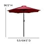 Flash Furniture Lark 3 Piece Square Outdoor Patio Table Set with Umbrella and Base, Red (XU8100UB19BRD)~#|#~sp167313426_sc7