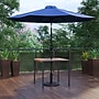 Flash Furniture Lark 3 Piece Square Outdoor Patio Table Set with Umbrella and Base, Navy (XU8100UB19BNV)~#|#~sp167313827_sc7