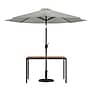 Flash Furniture Lark 3 Piece Rectangular Outdoor Patio Table Set with Umbrella and Base, Gray (XU3048UB19BGY)~#|#~sp167313899_sc7