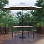 Flash Furniture Lark 3 Piece Rectangular Outdoor Patio Table Set with Umbrella and Base, Gray (XU3048UB19BGY)~#|#~sp167313901_sc7