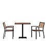 Flash Furniture Lark Indoor/Outdoor Patio Dining Table Set, Faux Teak, 3 Piece/Set (XUDG104560062)~#|#~sp167317233_sc7