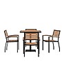 Flash Furniture Lark Indoor/Outdoor Patio Dining Table Set, Faux Teak, 5 Piece/Set (XUDG104560064)~#|#~sp167317417_sc7