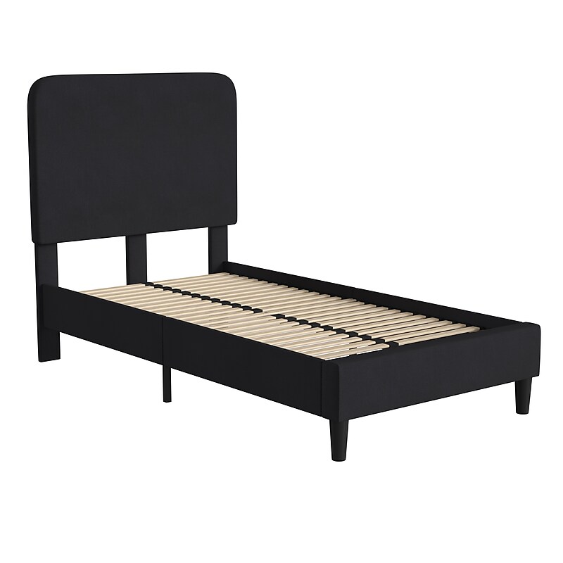 Flash Furniture Addison Upholstered Platform Bed in Charcoal Fabric, Twin (HG3WPB21T01TBK) image 1