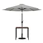 Flash Furniture Lark 3 Piece Square Outdoor Patio Table Set with Umbrella and Base, Gray (XU8100UB19BGY)~#|#~sp167331627_sc7