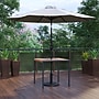 Flash Furniture Lark 3 Piece Square Outdoor Patio Table Set with Umbrella and Base, Gray (XU8100UB19BGY)~#|#~sp167331643_sc7