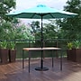 Flash Furniture Lark 3 Piece Rectangular Outdoor Patio Table Set with Umbrella and Base, Teal (XU3048UB19BTL)~#|#~sp167331733_sc7