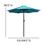 Flash Furniture Lark 3 Piece Rectangular Outdoor Patio Table Set with Umbrella and Base, Teal (XU3048UB19BTL)~#|#~sp167331802_sc7