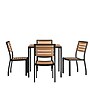 Flash Furniture Lark Patio Table Set, Faux Teak, 5 Piece/Set (XUDG810060364)~#|#~sp167333416_sc7