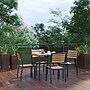Flash Furniture Lark Patio Table Set, Faux Teak, 5 Piece/Set (XUDG810060364)~#|#~sp167333458_sc7