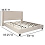 Flash Furniture Riverdale Upholstered Platform Bed in Beige Fabric, King (HG36)~#|#~sp167335300_sc7