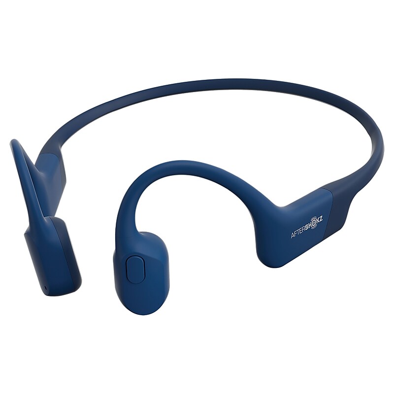 Shokz OpenRun Bone-Conduction Open-Ear Sport Headphones with Microphones,Blue (S803-ST-BL-US) image 1