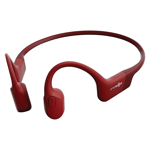 Shokz OpenRun Bone-Conduction Open-Ear Sport Headphones with Microphones,  Red (S803-ST-RD-US)