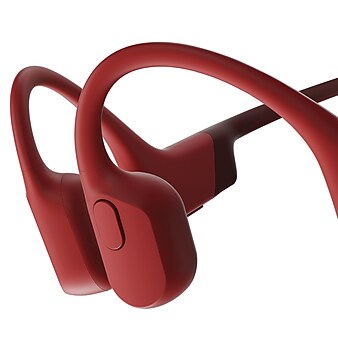 Shokz OpenRun Bone-Conduction Open-Ear Sport Headphones with Microphones, Red (S803-ST-RD-US)