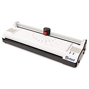 United LT13 6-in-1 Thermal & Cold Laminator with Paper Trimmer and Corner Rounder, 13” Width, White/Black