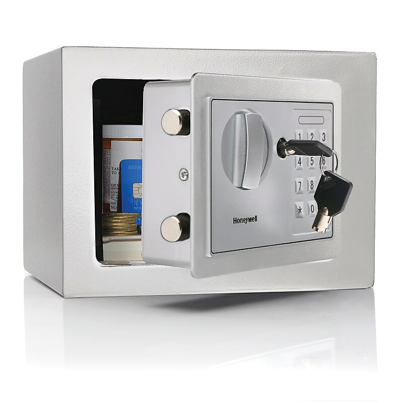 Honeywell Steel Standard Safe with Keypad Lock, White, 0.15 cu. ft. (5605W) image 1
