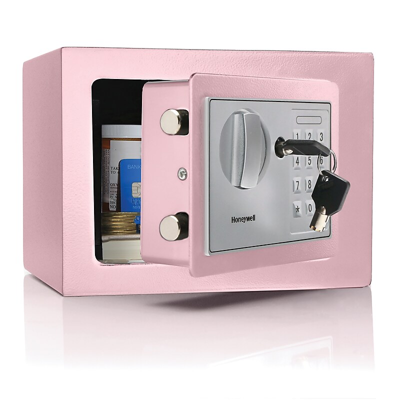 Honeywell Steel Box Safe with Keypad Lock, Pink, 0.15 cu. ft. (5605P) image 1