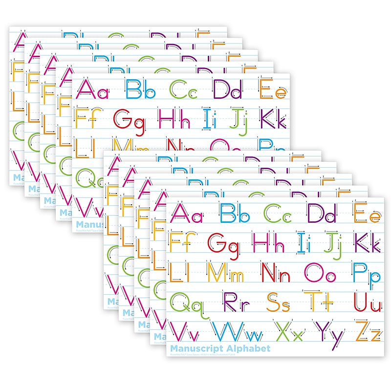 Ashley Productions® Smart Poly® PosterMat Pals® Space Savers Traditional Manuscript, 13" x 9.5", Pack of 10 (ASH97007) image 1