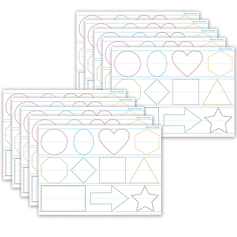 Ashley Productions® Smart Poly® PosterMat Pals® Space Savers Shapes Tracing, 13" x 9.5", Pack of 10 (ASH97018) image 1