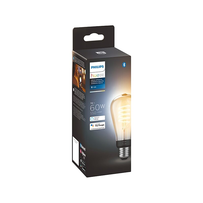 Philips Hue Ambiance Light Bulb, ST19 2100K-4500K 7W E26 (563585) image 1