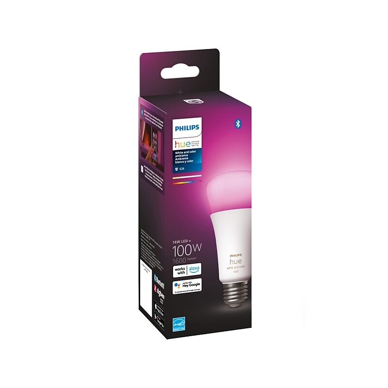 Philips Hue White Light Bulb, A21 16 Million Colors 16W E26 (562982) image 1