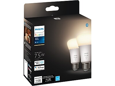 Philips LED SlimStyle A19 Dimmable Bulb 2-Pack – Soft White 2700K, 800 Lumens, 10.5W – Energy Saving