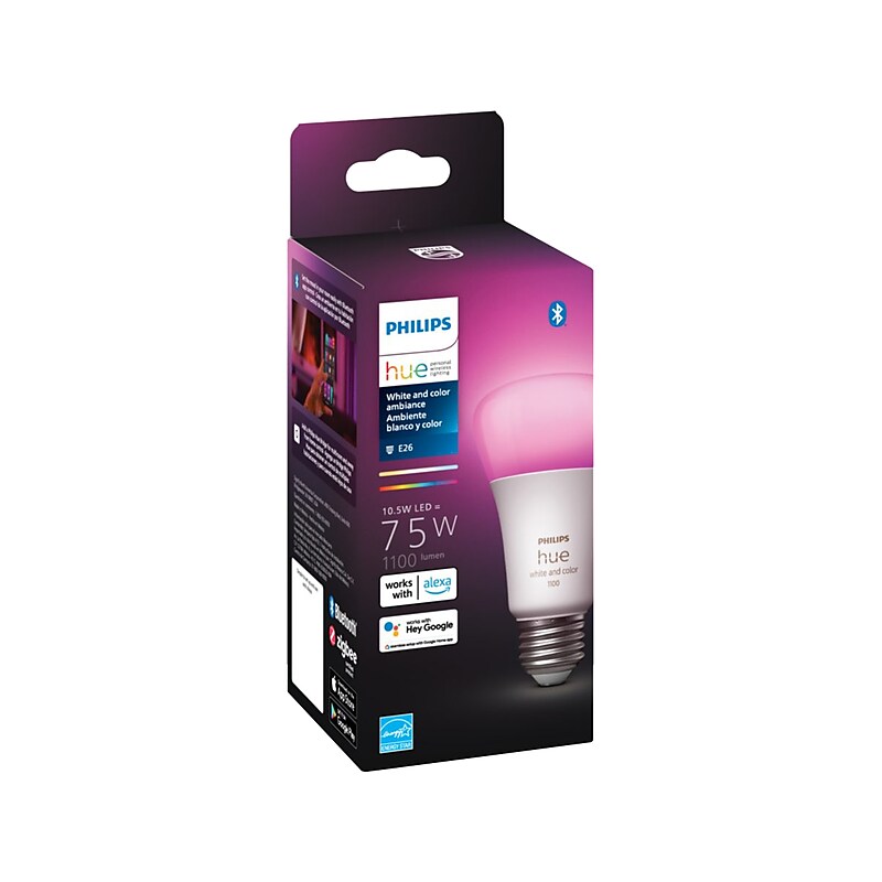 Philips Hue White Light Bulb, A21 16 Million Colors 10.5W E26 (563254) image 1