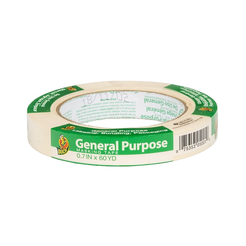 Duck General Purpose Masking Tape, 0.7" x 60 yds., Beige (240188) image 1
