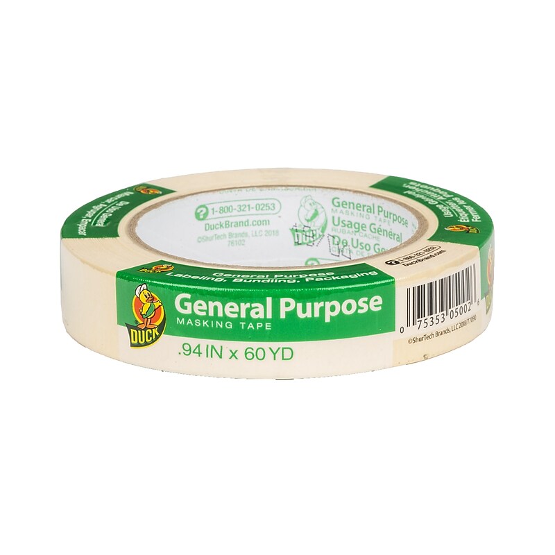 Duck General Purpose Heavy Duty Masking Tape, 0.94" x 60 yds., Beige (286509) image 1