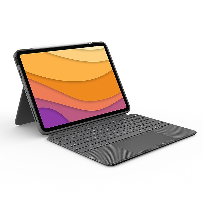 Logitech Combo Touch iPad Air (4th, 5th Gen) Keyboard Case - Detachable Backlit Keyboard with Kickstand, Oxford Gray image 1