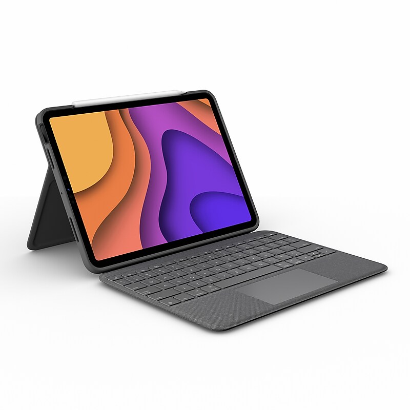 Logitech Folio Touch iPad Keyboard Case with Trackpad for iPad Air (4th and 5th gen), Oxford Gray (920-009952) image 1