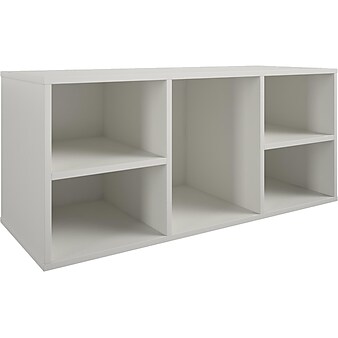 Ameriwood Tyler 14" 5-Cube Bench, White, Particle Board (8480013COM)