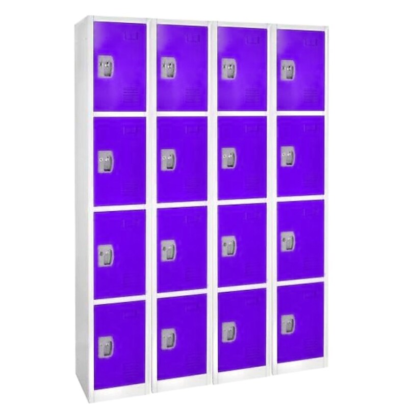 AdirOffice 72" 4-Tier Purple Storage Locker, 4/Pack (629-204-PUR-4PK) image 1