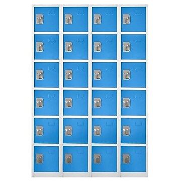 AdirOffice 72'' 6-Tier Key Lock Blue Steel Storage Locker, 4/Pack (629-206-BLU-4PK)