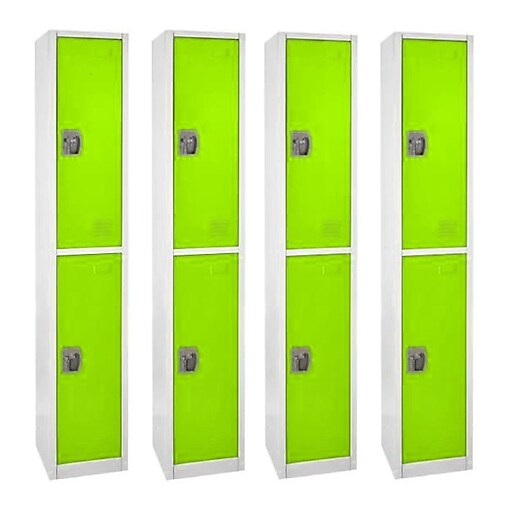 AdirOffice 72'' 2-Tier Green Storage Locker, 4/Pack (629-202-GRN